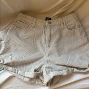 BDG pale blue corduroy short high rise white denim